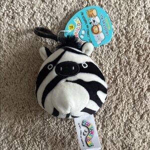 Squishmallows Zebra Plush Keychain